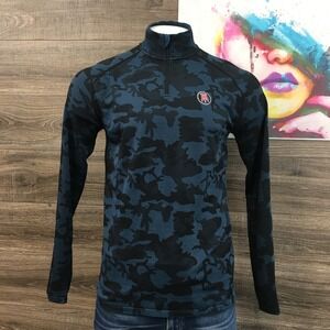 UNRL Mens Camo 1/4 Zip Long Sleeve Performance Pullover Shirt Medium